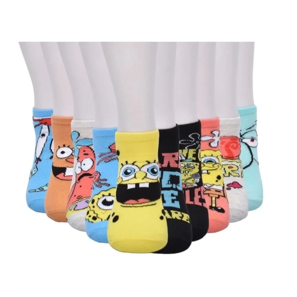 10 pack Nickelodeon SpongeBob SquarePants low cut Socks. New with tags.